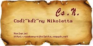 Csákány Nikoletta névjegykártya