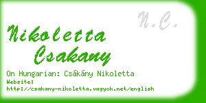 nikoletta csakany business card