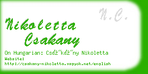 nikoletta csakany business card